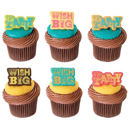CAKEDRAKE Party & Wish Big-Cupcake Rings 24/PKG Cake topper decor CD-DCP-18086-24/PKG